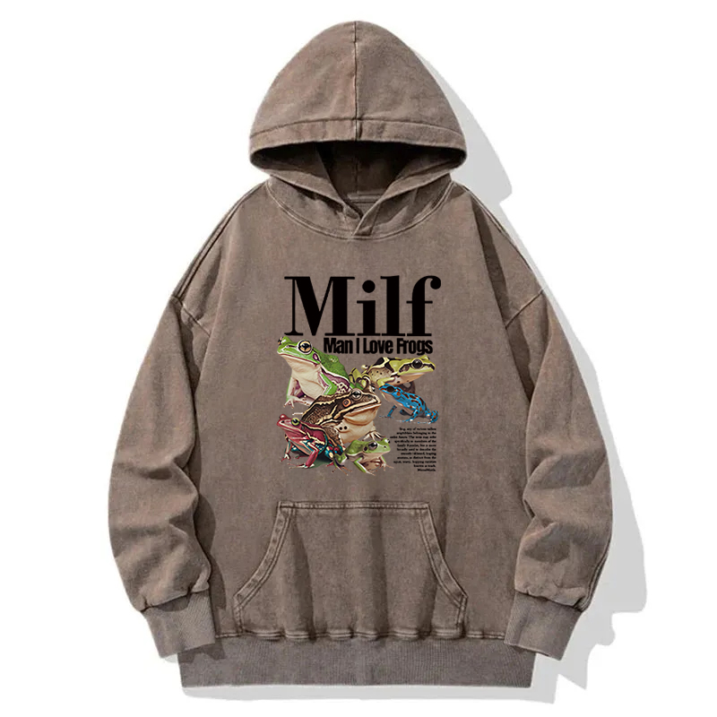 Tokyocanvas Man I Love Frogs Meme Washed Hoodie