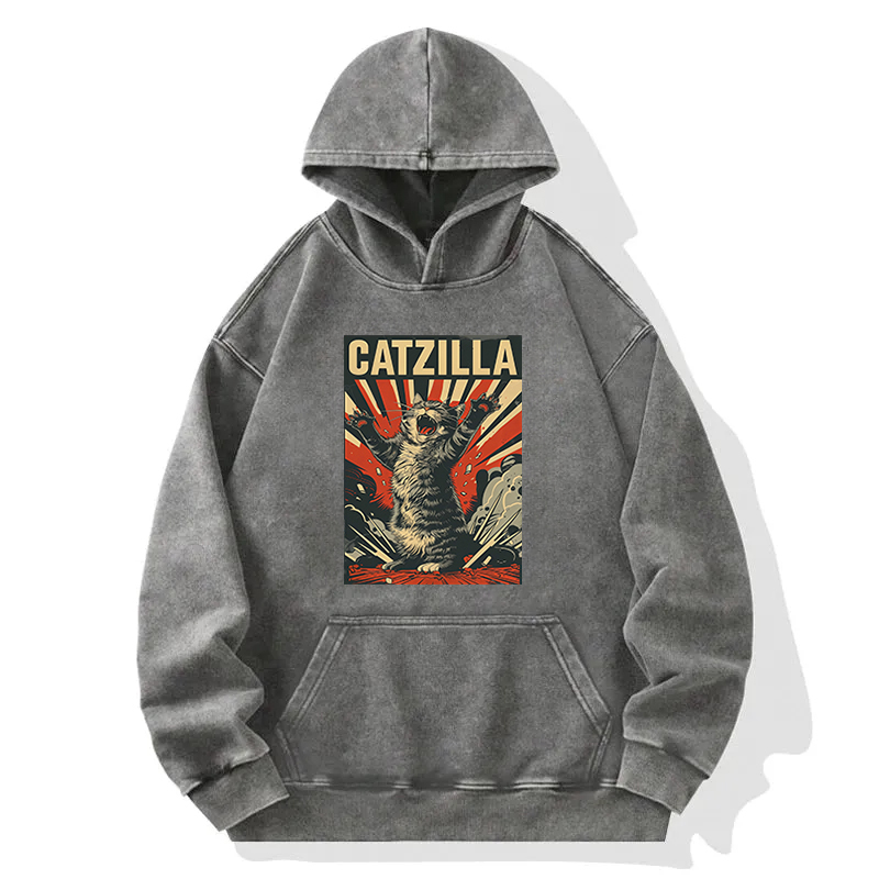Tokyocanvas Catzilla Roaring Washed Hoodie