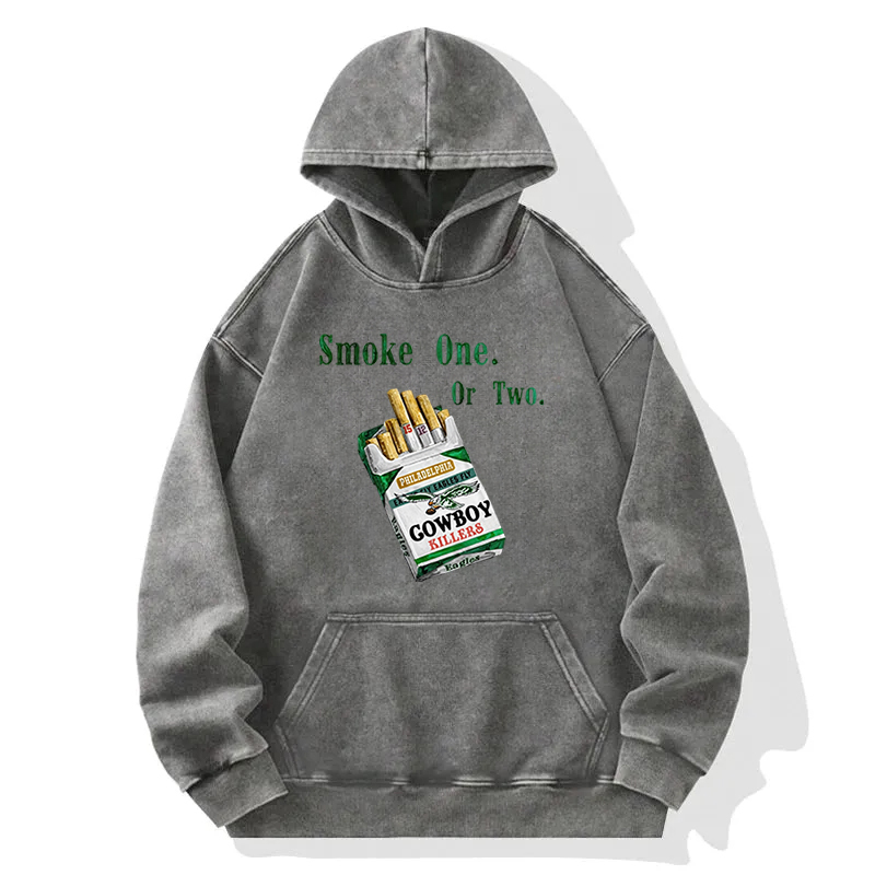Tokyocanvas Smoke One or Two KIllers Philadelphia Eagles Washed Hoodie