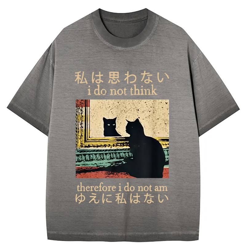 Tokyocanvas I Do Not Think Therefore I Do Not Am Gradient Washed T-Shirt