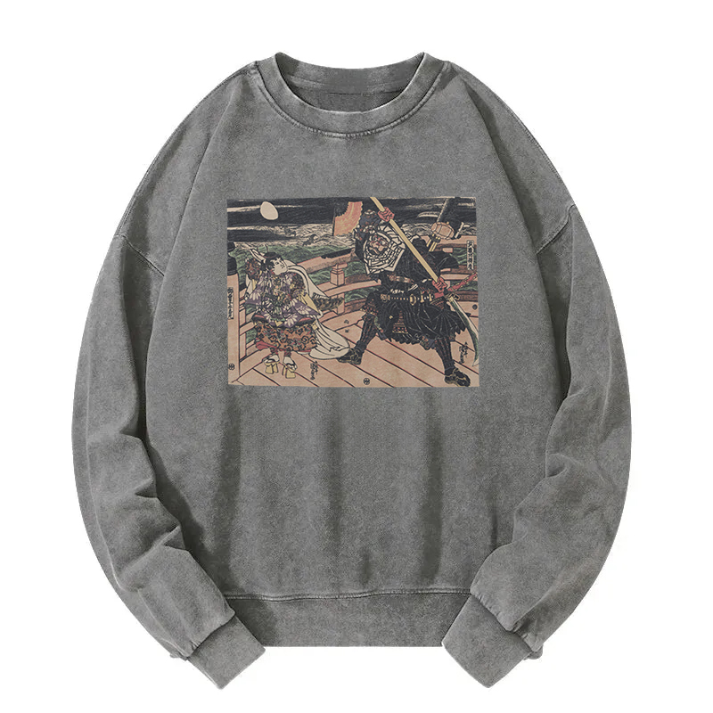 Tokyocanvas Museum Of Fine Arts Ukiyo-e Confrontation Washed Sweatshirt