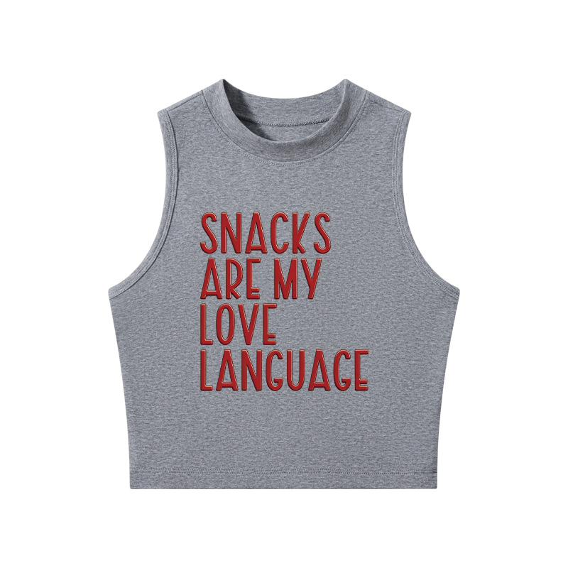 Tokyocanvas Snacks Are My Love Language Crew Neck Crop Top