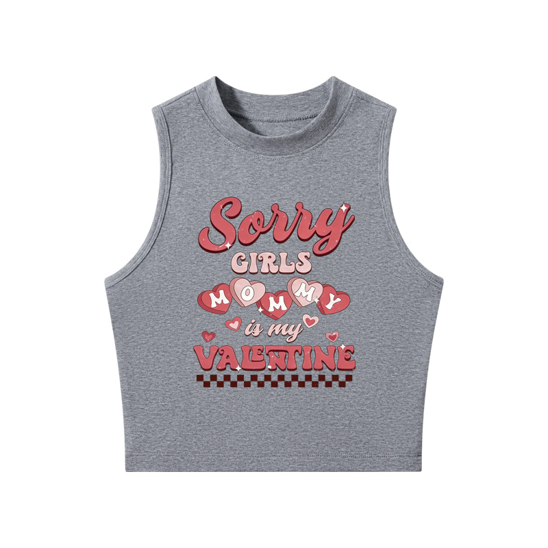 Tokyocanvas Sorry Girls Mommy Is My Valentine Crew Neck Crop Top