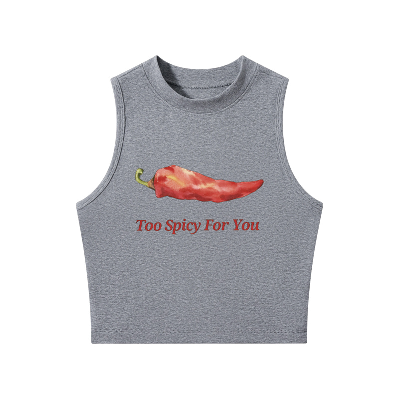 Tokyocanvas Too Spicy For You Crew Neck Crop Top