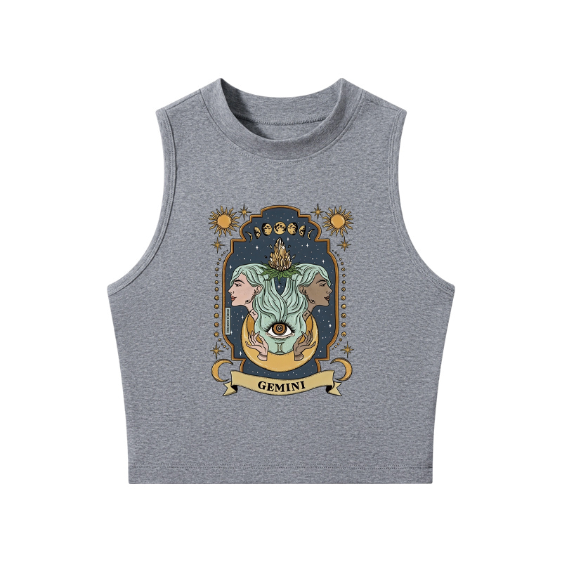 Tokyocanvas Gemini Zodiac Crew Neck Crop Top