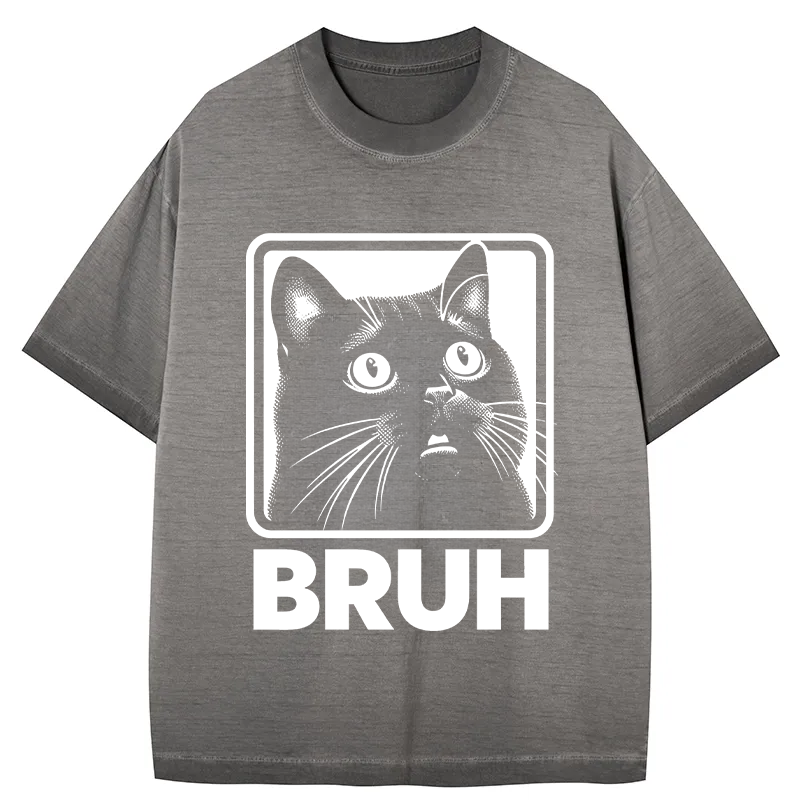 Tokyocanvas BRUH Cat Gradient Washed T-Shirt