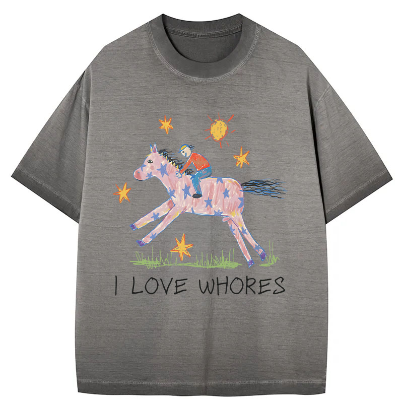 Tokyocanvas I Love Whores Gradient Washed T-Shirt