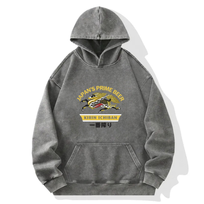 Tokyocanvas Kirin Ichiban Beer Logo Japanese Washed Hoodie