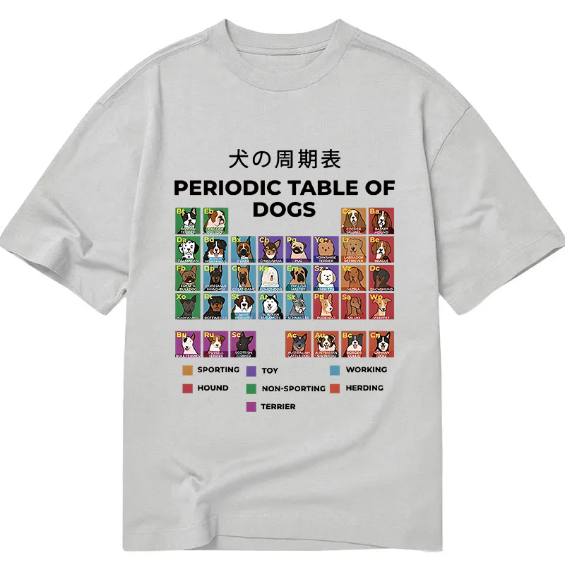 Tokyocanvas Periodic Table Of Dogs Classic T-Shirt