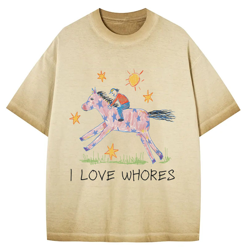 Tokyocanvas I Love Whores Gradient Washed T-Shirt