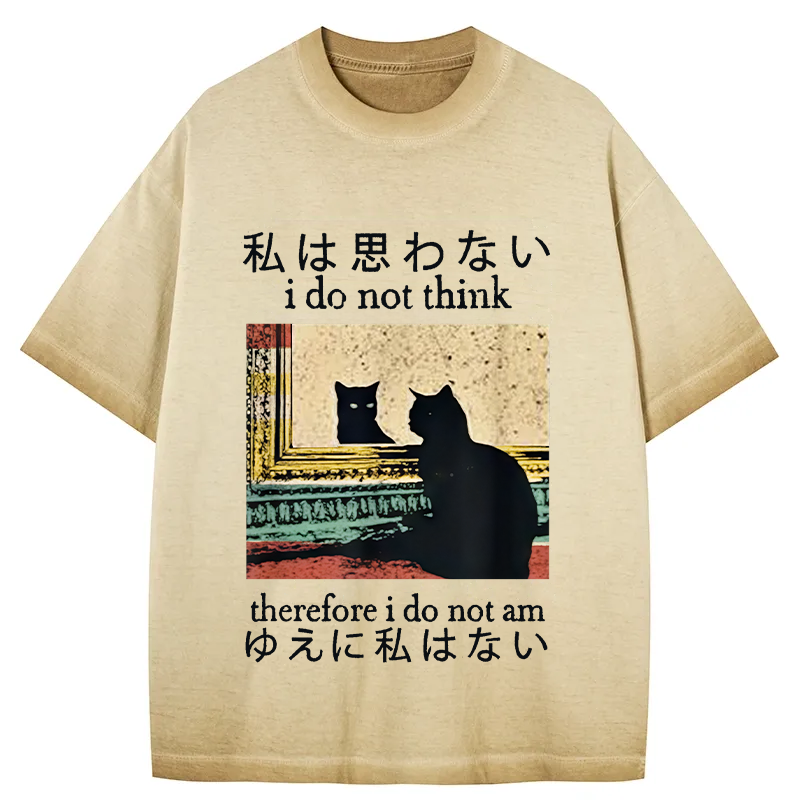Tokyocanvas I Do Not Think Therefore I Do Not Am Gradient Washed T-Shirt