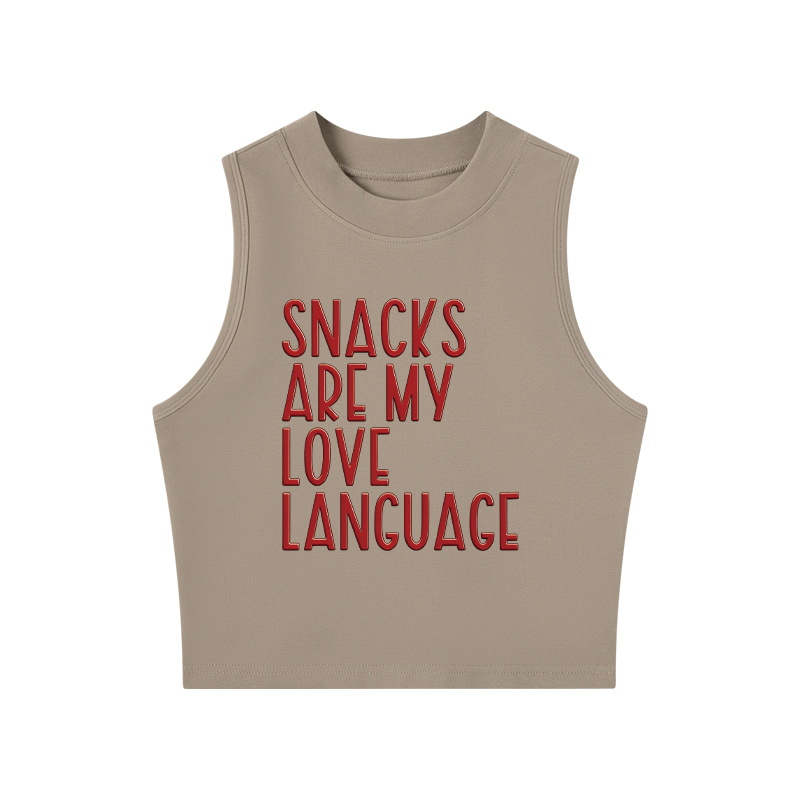 Tokyocanvas Snacks Are My Love Language Crew Neck Crop Top