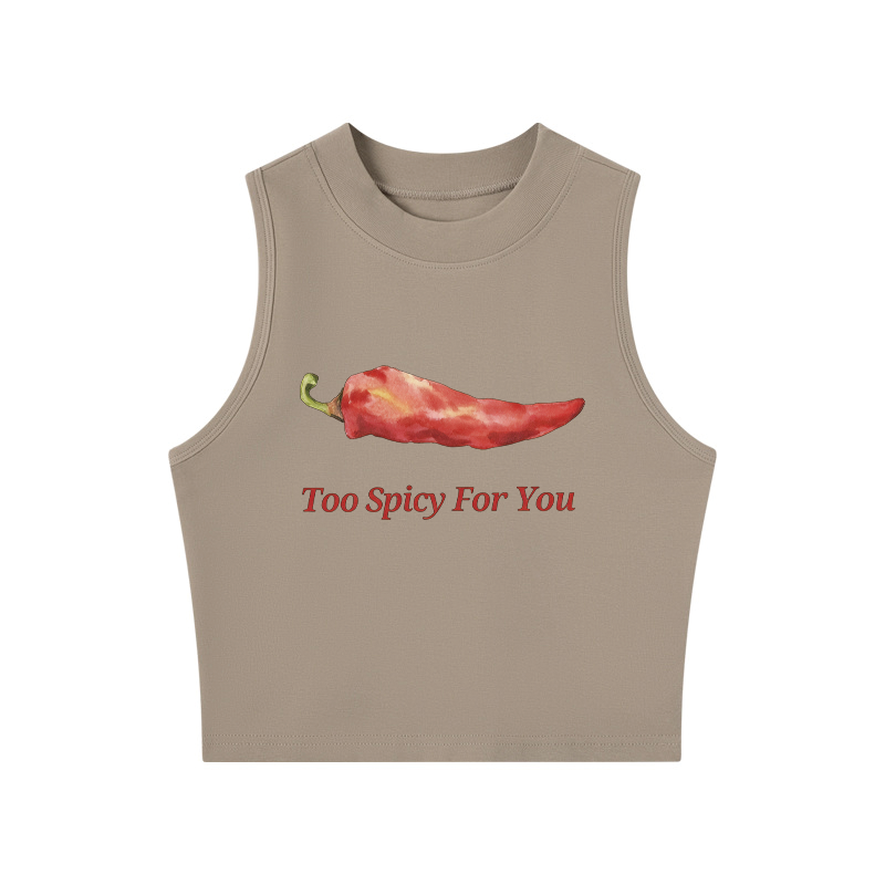 Tokyocanvas Too Spicy For You Crew Neck Crop Top