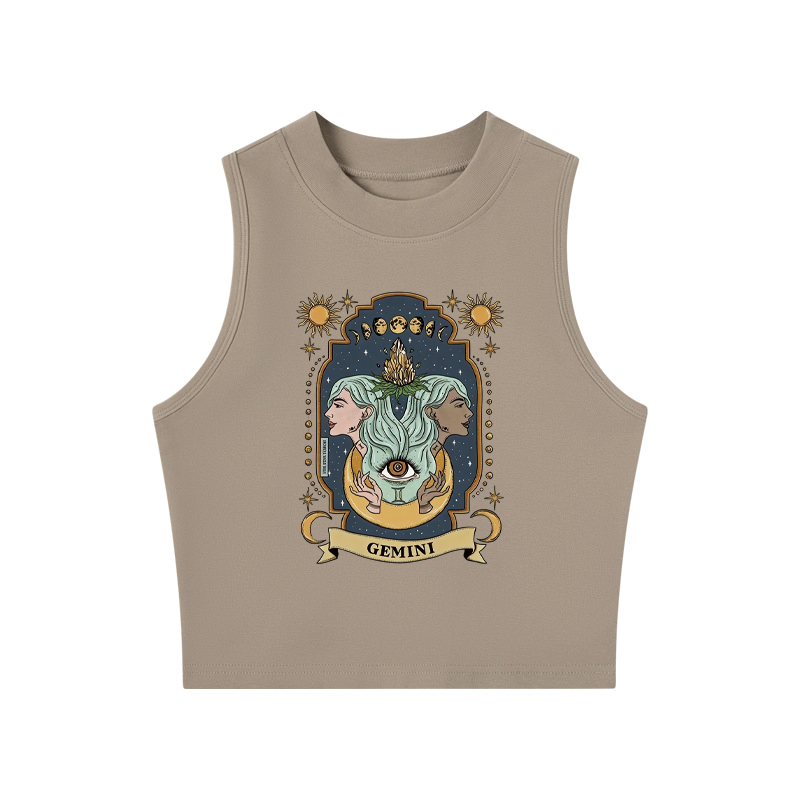 Tokyocanvas Gemini Zodiac Crew Neck Crop Top