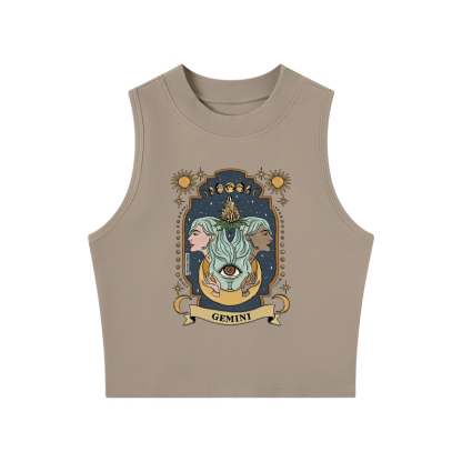Tokyocanvas Gemini Zodiac Crew Neck Crop Top