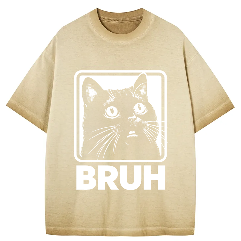 Tokyocanvas BRUH Cat Gradient Washed T-Shirt