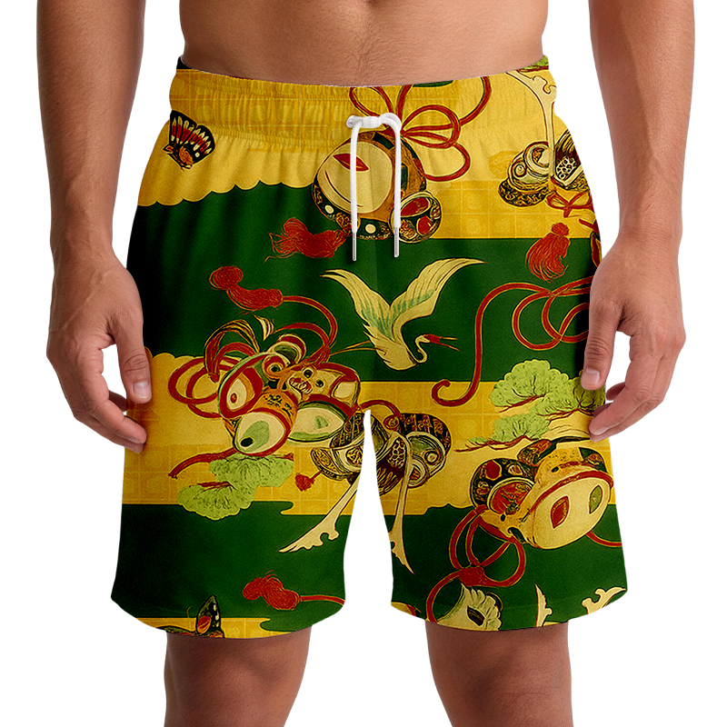 Tokyocanvas Japanese Vinatge Pattern Swim Short