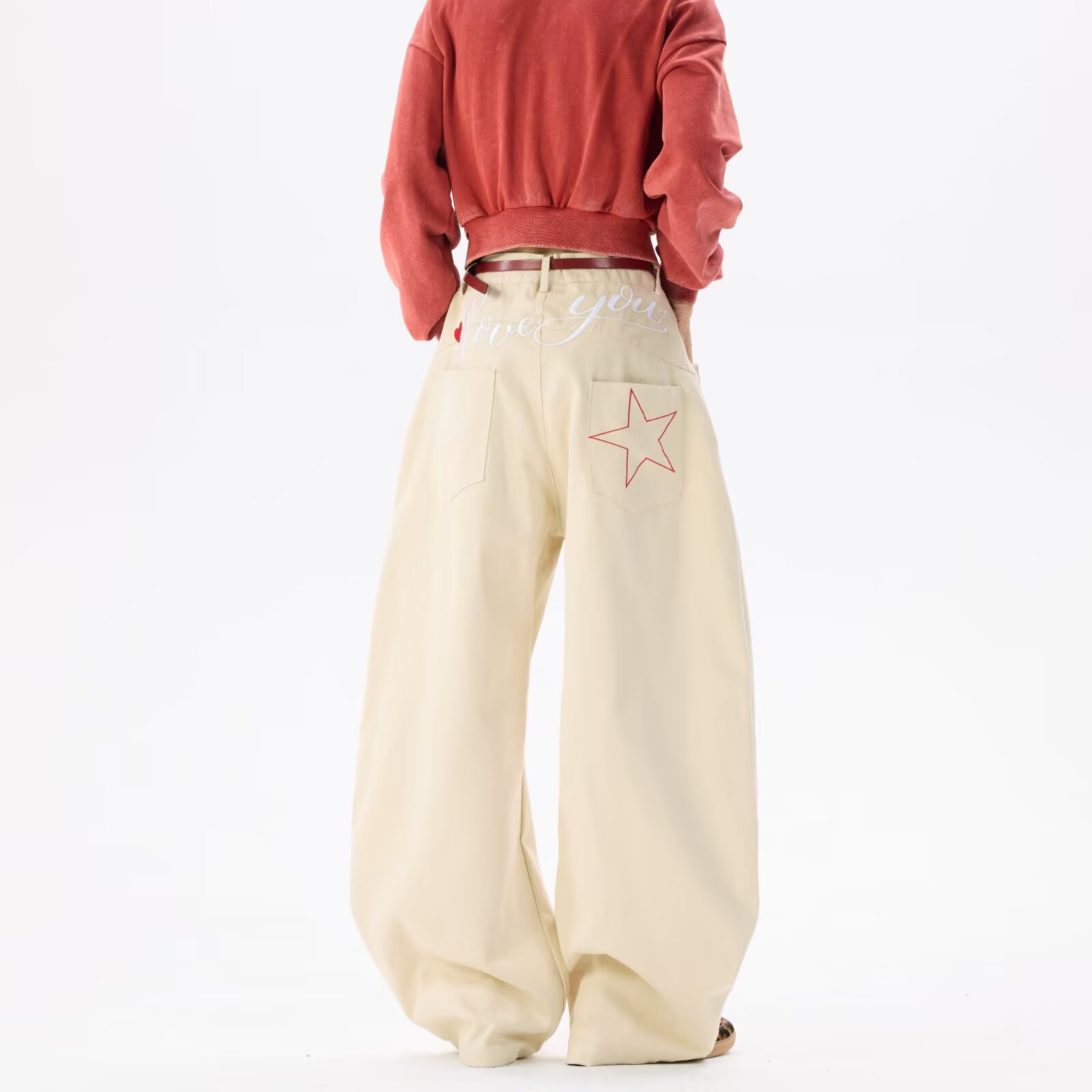 Tokyocanvas Star Pocket Khaki Jeans