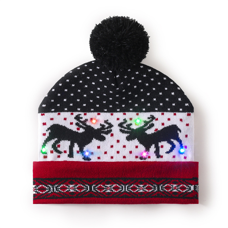 Tokyocanvas Black Double Deer Christmas Hat