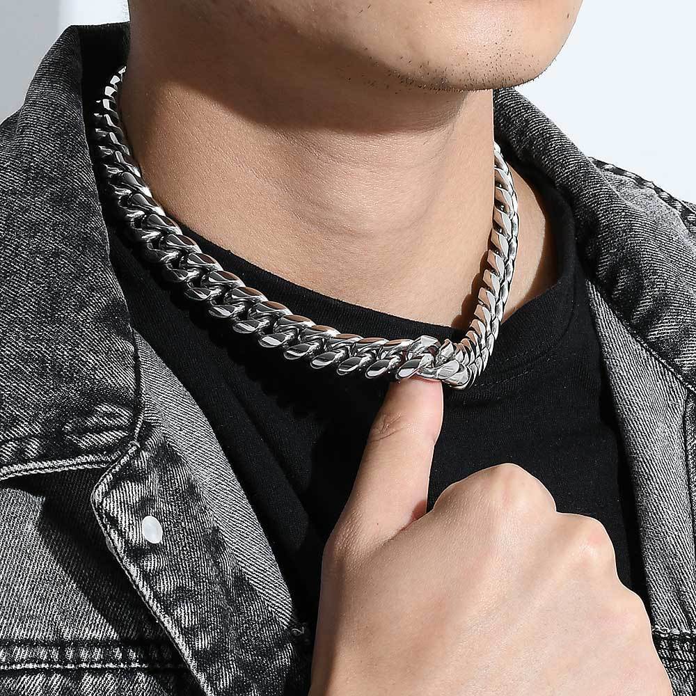 Tokyocanvas Men Hip Hop Cuban Chain