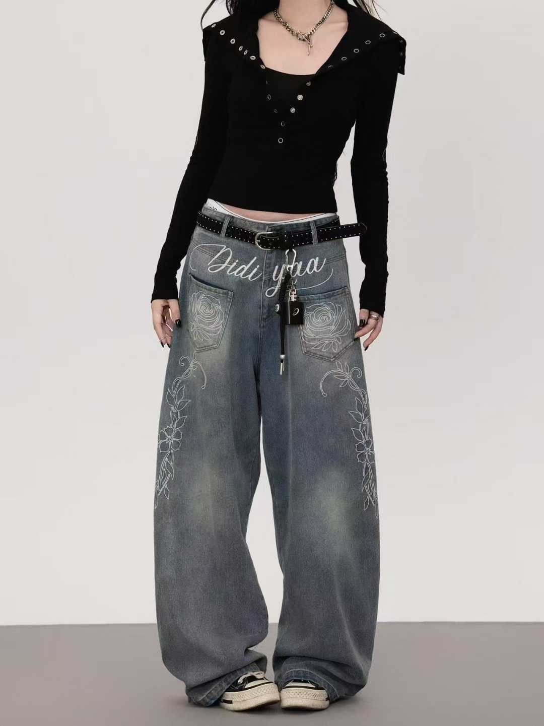 Tokyocanvas Thorn Rose Blue Jeans