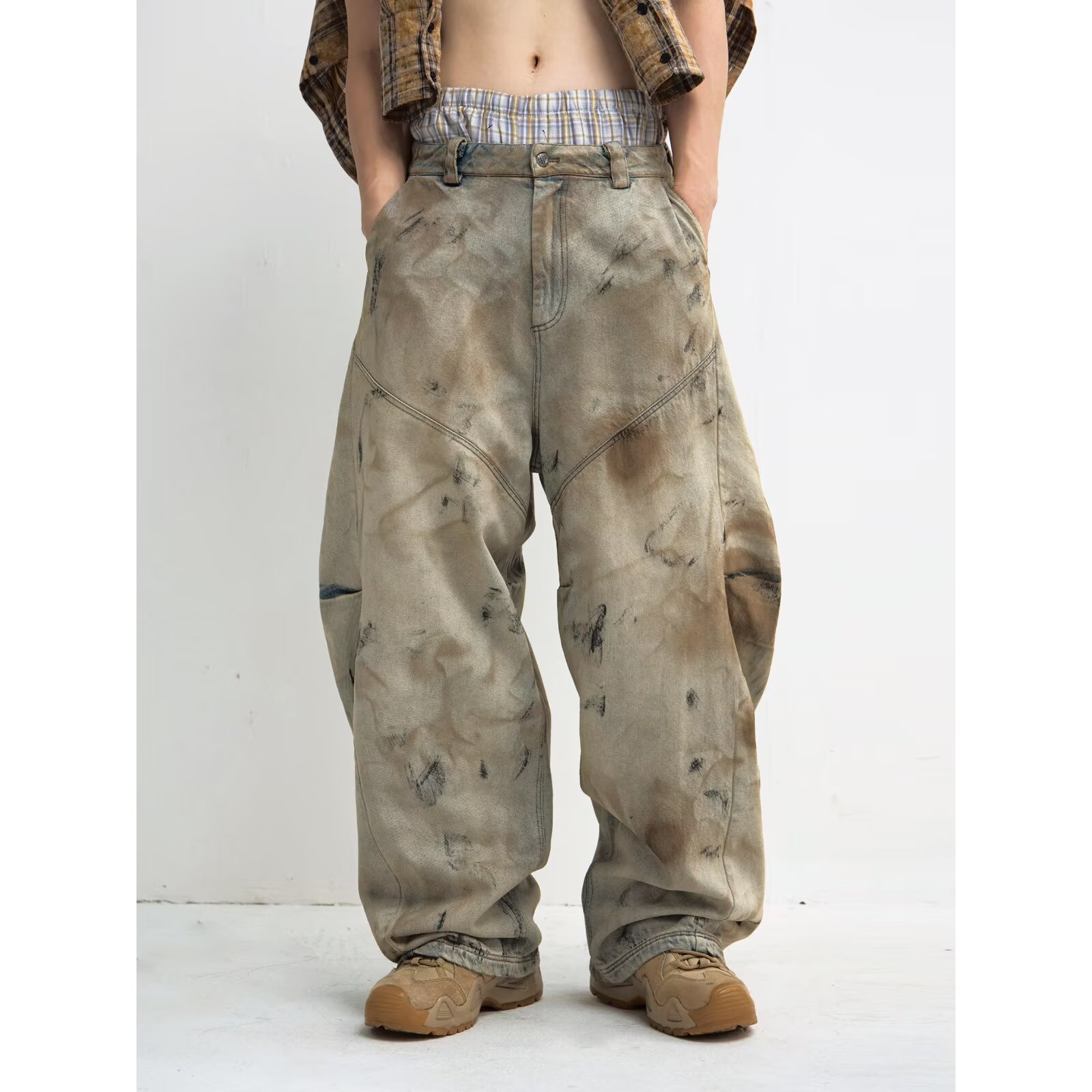 Tokyocanvas Exhaust Gas Yellowish-Brown Jeans