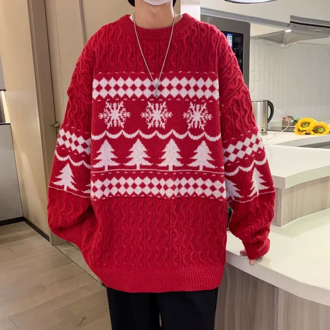 Tokyocanvas Snowflake Oversize Christmas Sweater