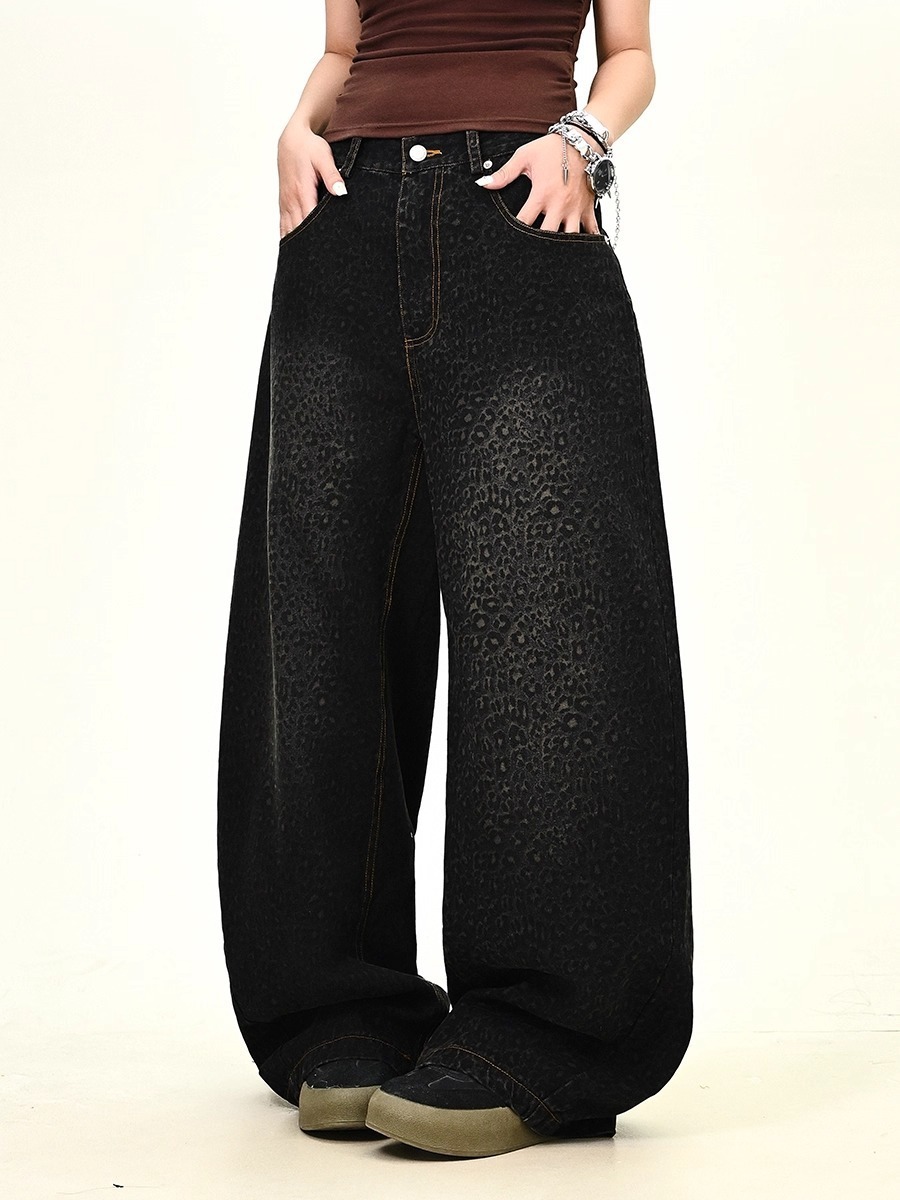 Tokyocanvas Black Leather-Textured Jeans