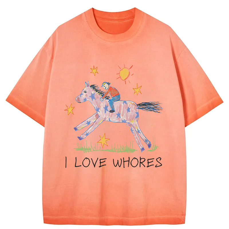 Tokyocanvas I Love Whores Gradient Washed T-Shirt