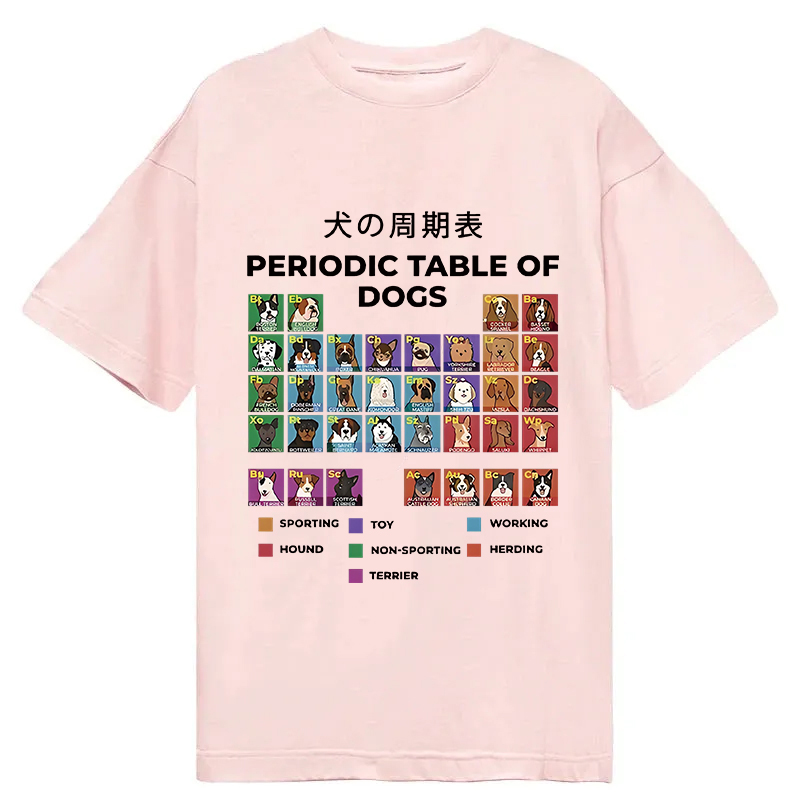 Tokyocanvas Periodic Table Of Dogs Classic T-Shirt
