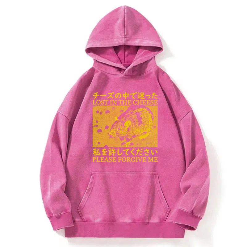 Tokyocanvas Lost in the Cheese Please Forgive Me Washed Hoodie