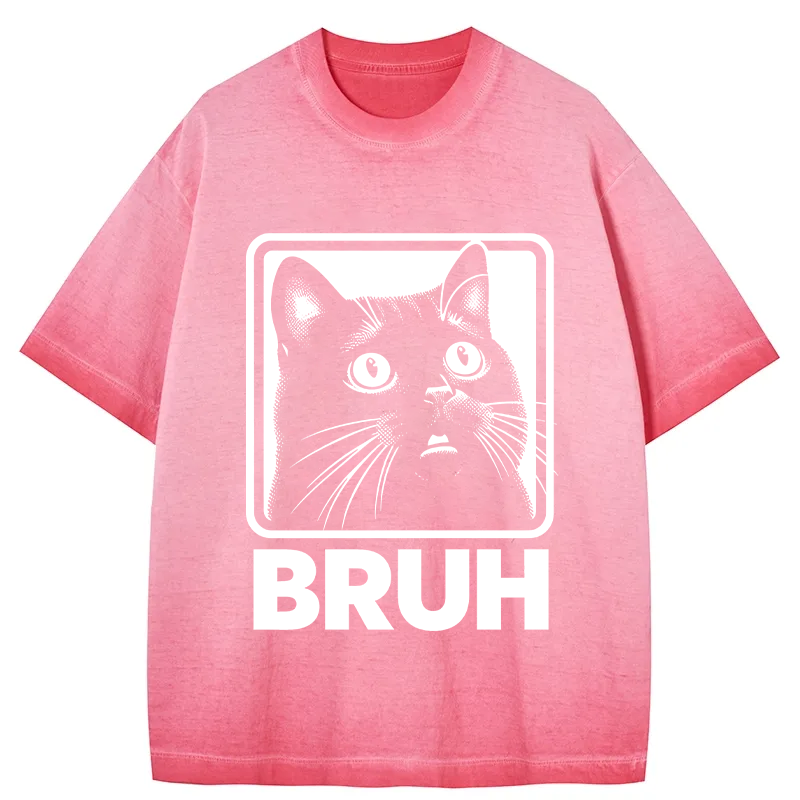 Tokyocanvas BRUH Cat Gradient Washed T-Shirt