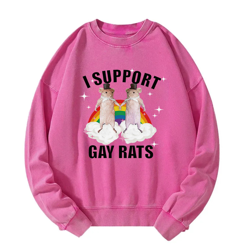 Tokyocanvas Support Gay Rats Washed Sweatshirt