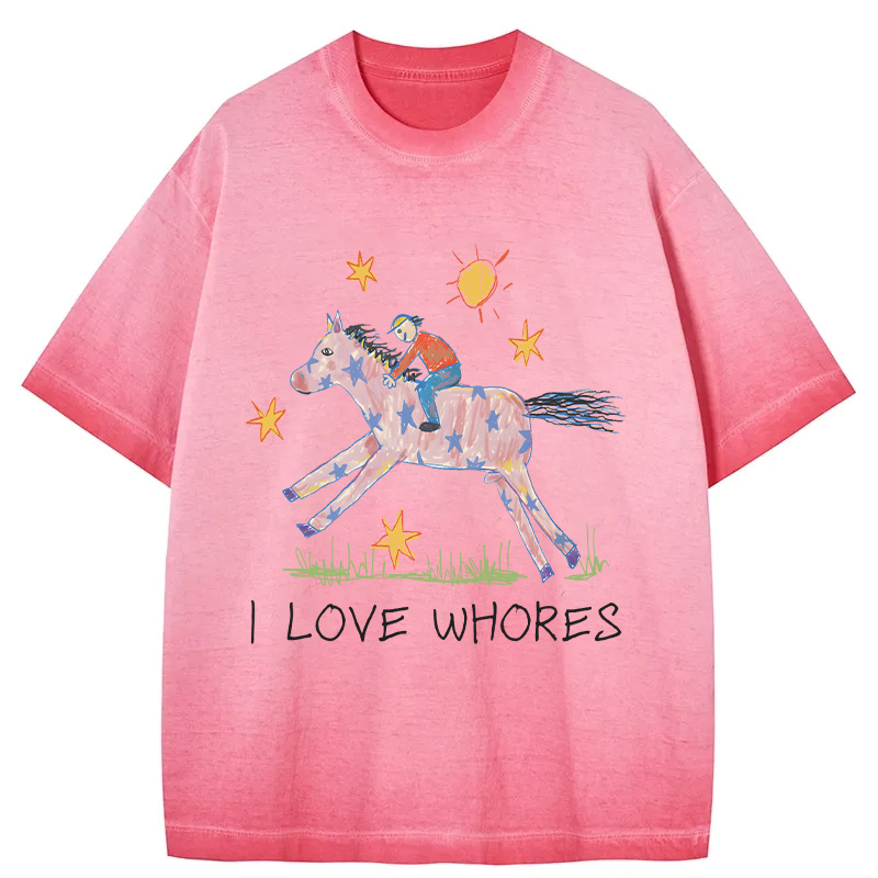 Tokyocanvas I Love Whores Gradient Washed T-Shirt