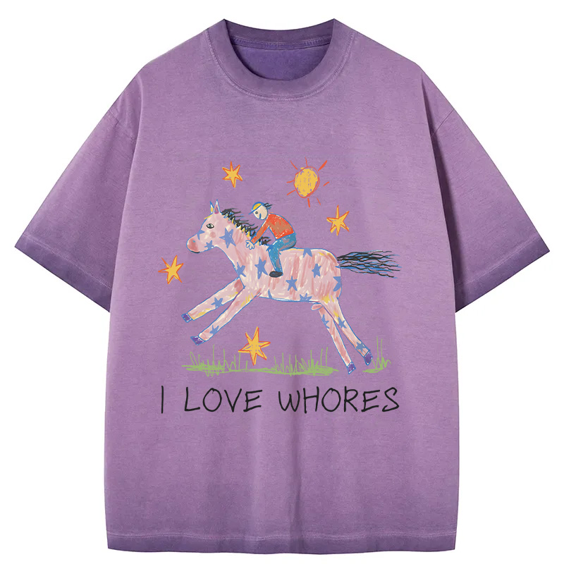 Tokyocanvas I Love Whores Gradient Washed T-Shirt