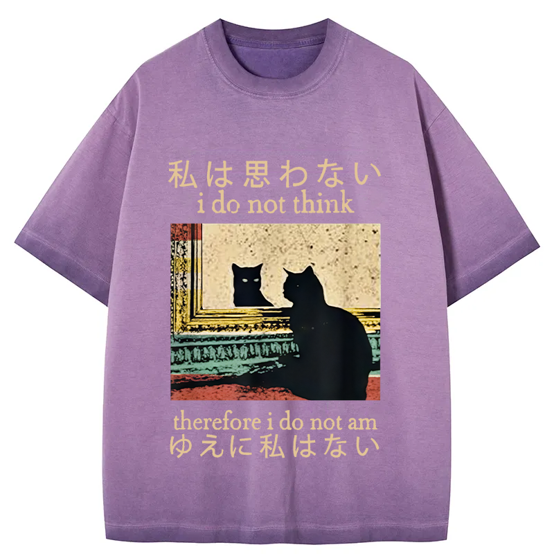 Tokyocanvas I Do Not Think Therefore I Do Not Am Gradient Washed T-Shirt