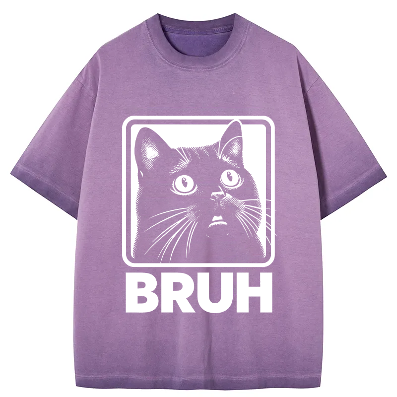 Tokyocanvas BRUH Cat Gradient Washed T-Shirt