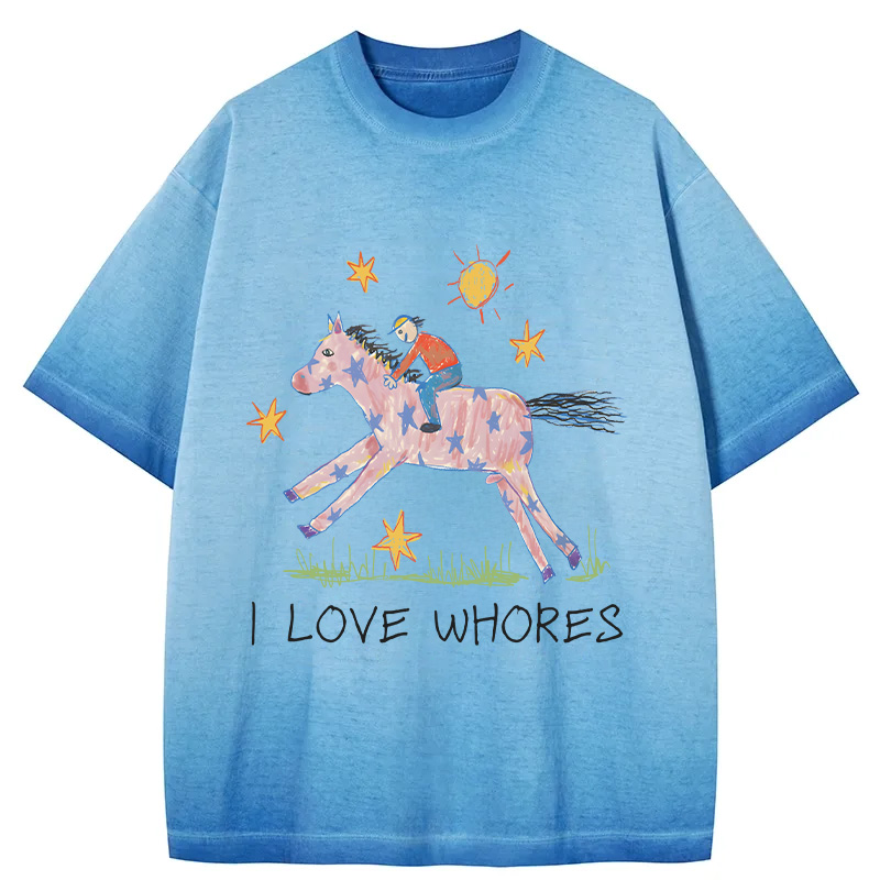 Tokyocanvas I Love Whores Gradient Washed T-Shirt