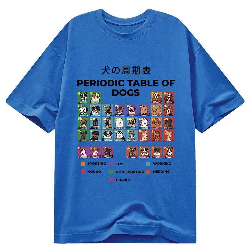 Tokyocanvas Periodic Table Of Dogs Classic T-Shirt