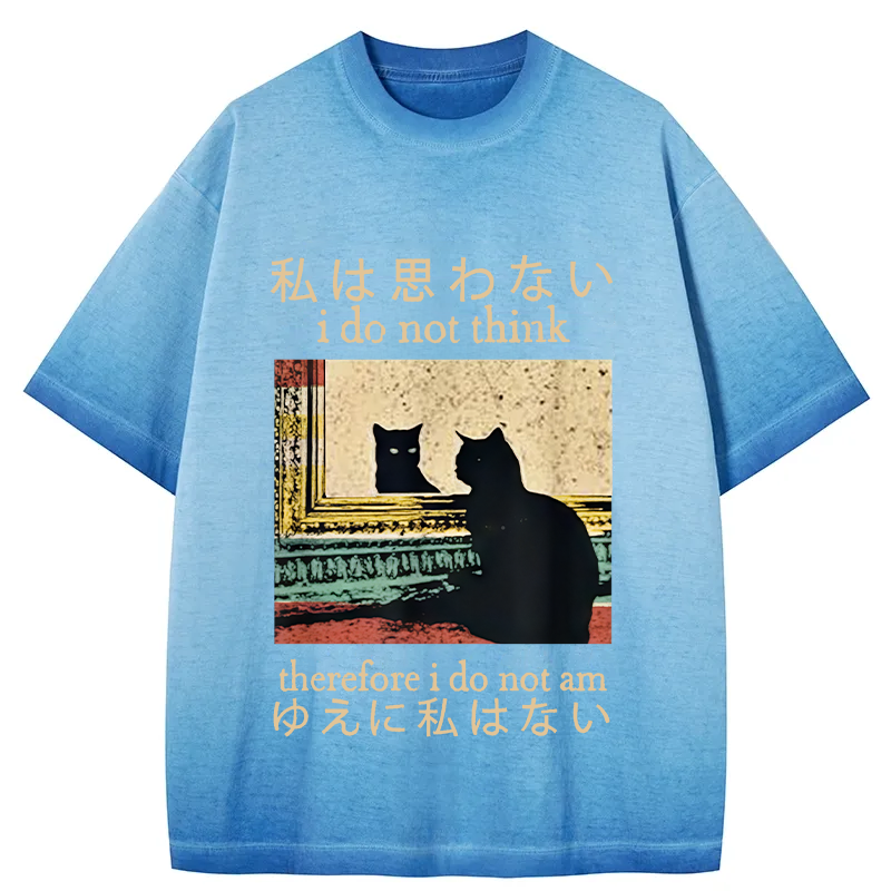 Tokyocanvas I Do Not Think Therefore I Do Not Am Gradient Washed T-Shirt