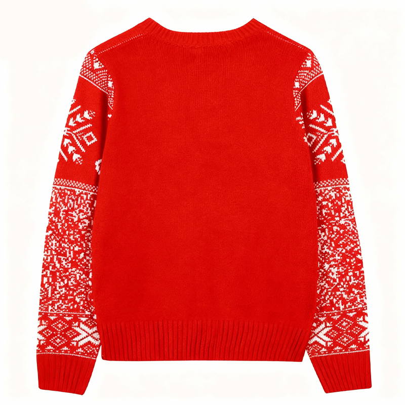 Tokyocanvas White Christmas Reindeer Ugly Christmas Sweater