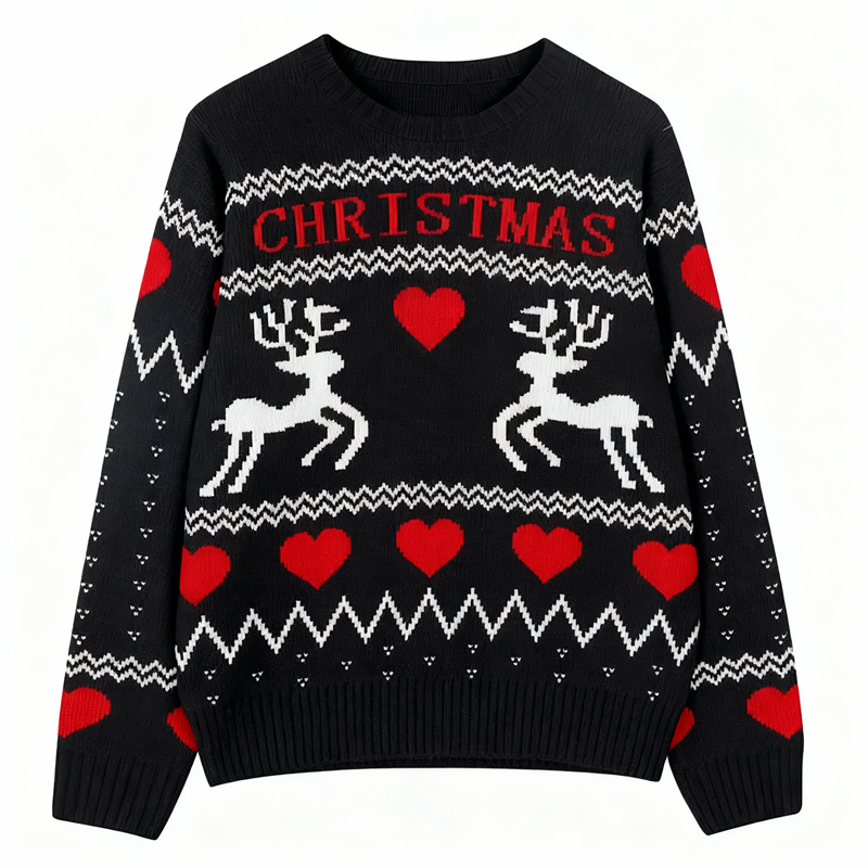 Tokyocanvas Love Reindeer Ugly Christmas Sweater
