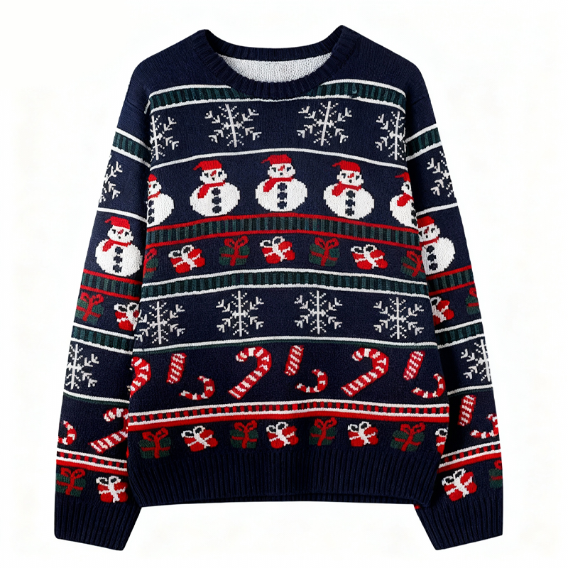 Tokyocanvas Christmas Snowman Ugly Christmas Sweater