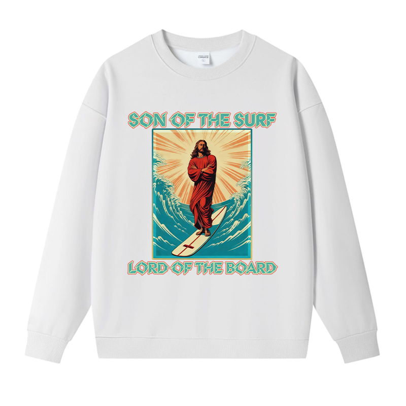 Tokyocanvas Jesus Surfer Fleece Lined Sweatshirt