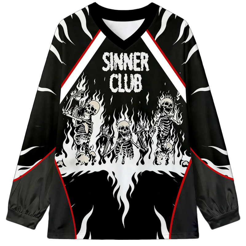 Tokyocanvas Sinner Club Long Sleeve Graphic Print T-Shirt