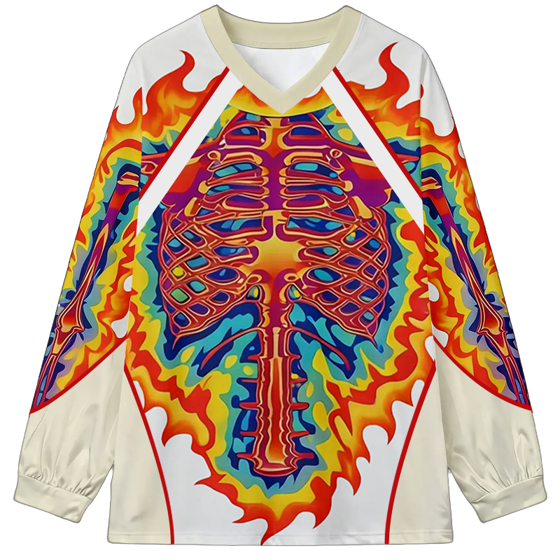 Tokyocanvas Radiation Skull Long Sleeve Graphic Print T-Shirt