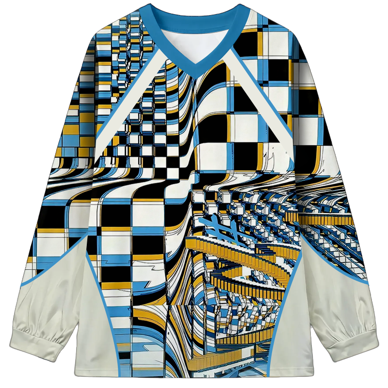 Tokyocanvas Geometric Trippy Long Sleeve Graphic Print T-Shirt