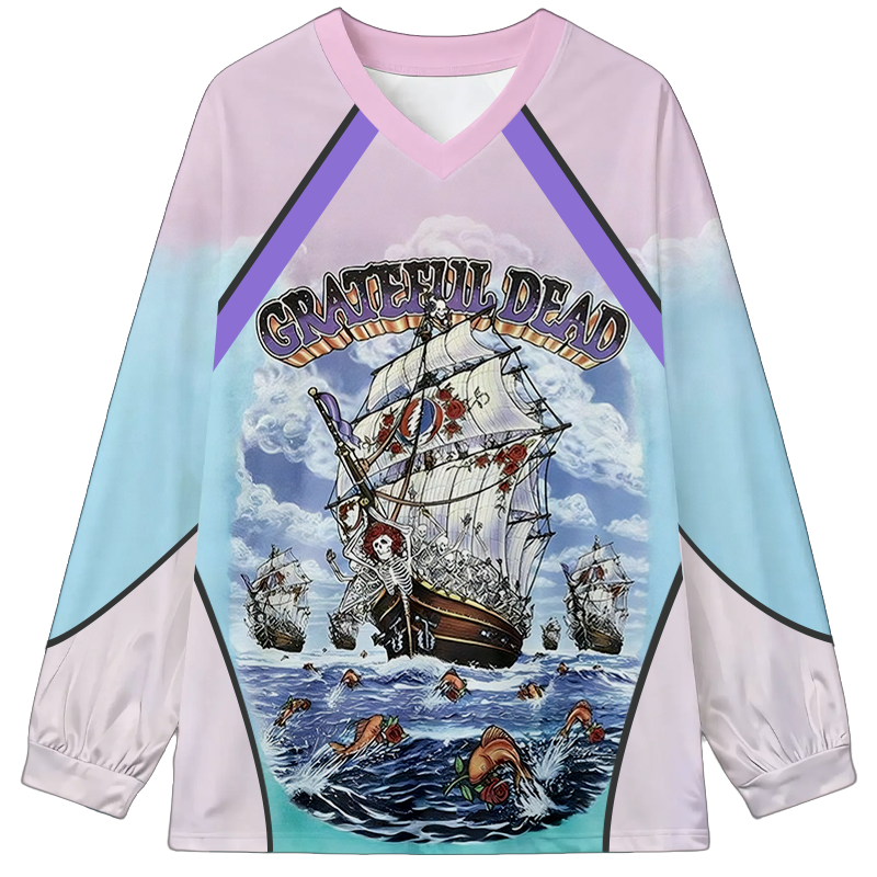 Tokyocanvas Ship Of Fools Long Sleeve Graphic Print T-Shirt