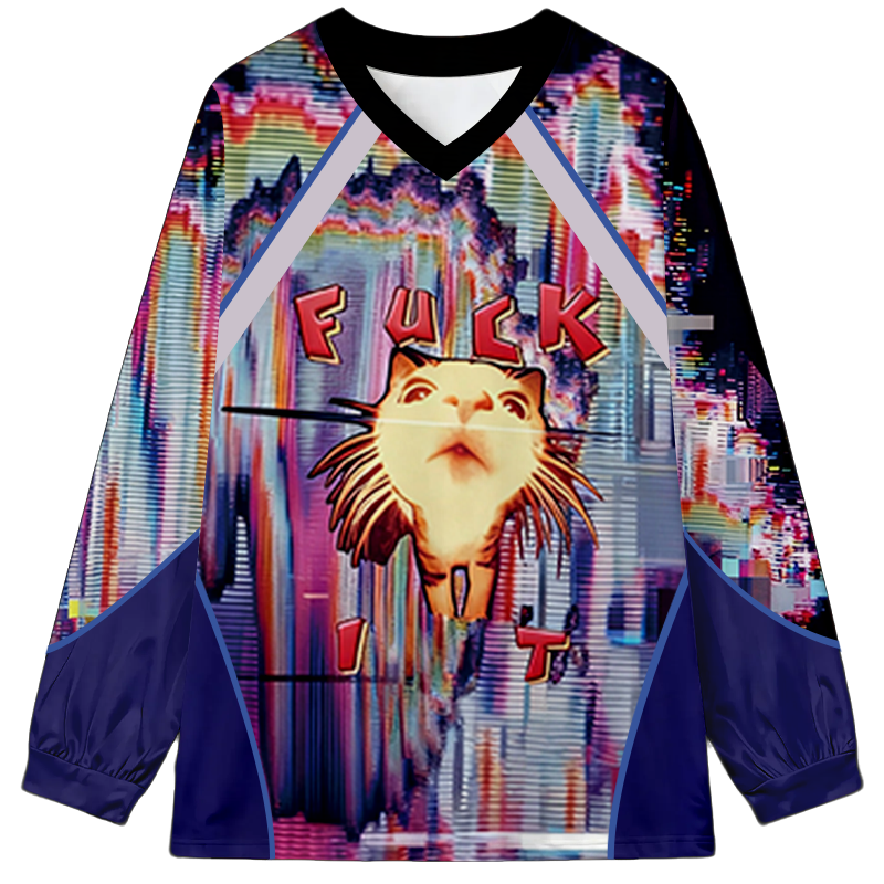 Tokyocanvas Funny Cat Long Sleeve Graphic Print T-Shirt