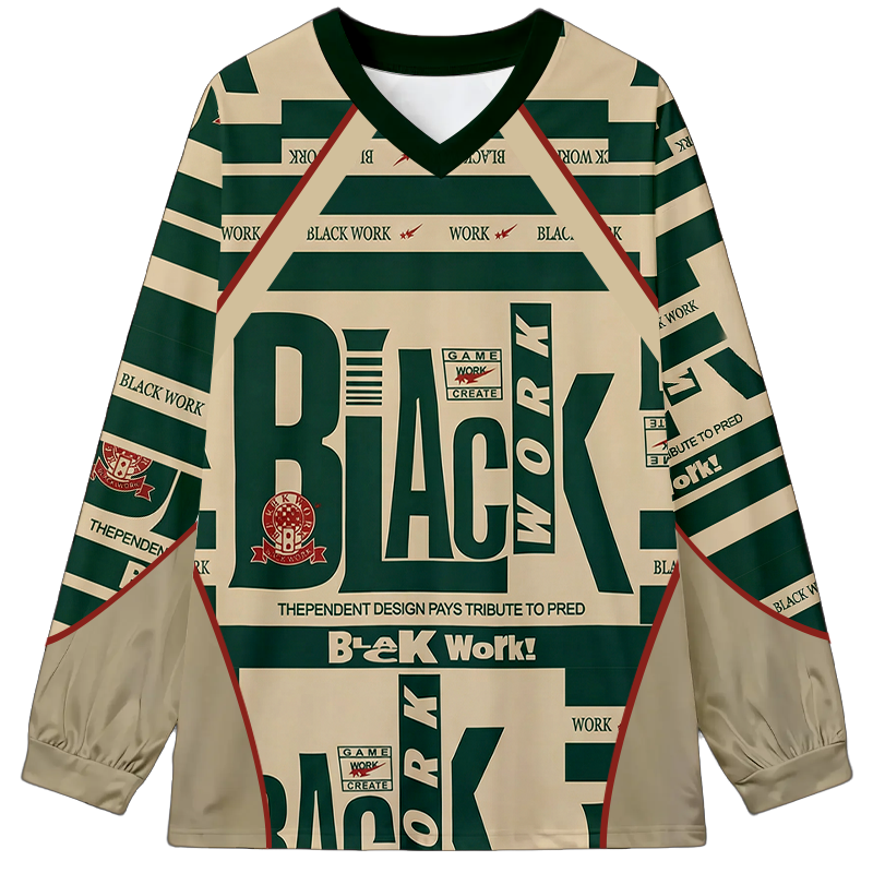 Tokyocanvas Black Work Long Sleeve Graphic Print T-Shirt